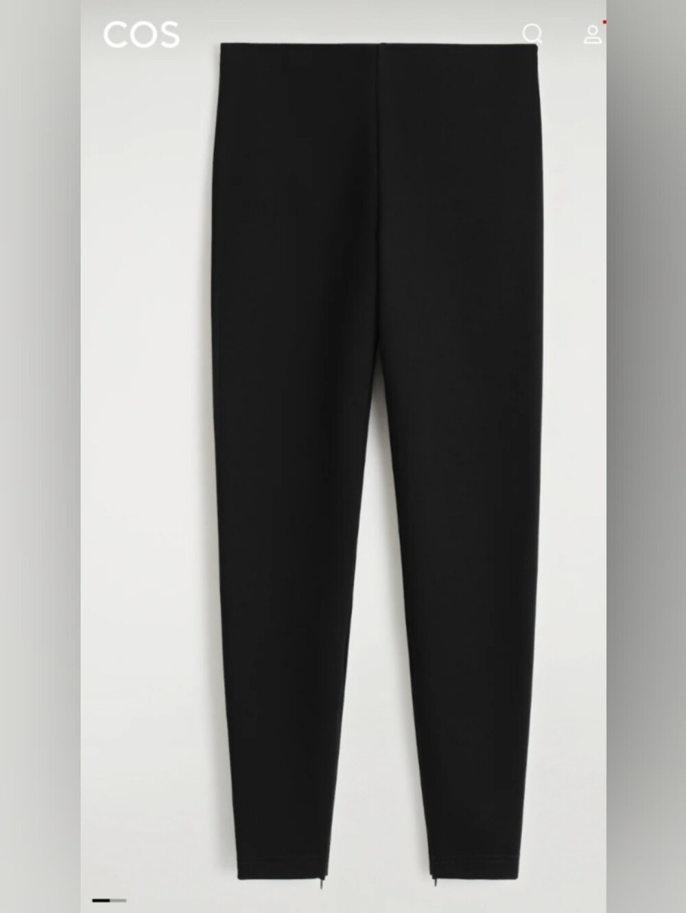 COS Zipped-Cuff Black Skinny Ponte Leggings